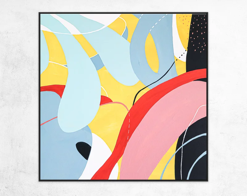 Vibrant Large Abstract Original Acrylic Painting Expressing Joy, Free-Spirited Contemporary Modern Canvas Wall Art | Gaudium
