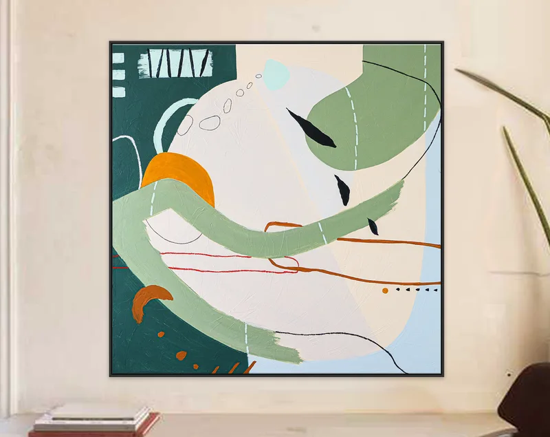 Modern Abstract Original Acrylic Painting in Exploration of Nature's Resilience, Growth Through Contemporary Canvas Wall Art | Planta