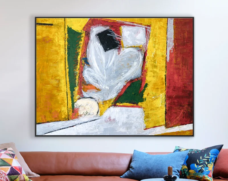 Imaginative Modern Abstract Original Acrylic Painting, Large Colorful Canvas Wall Art of Space with Exit, Yet No Entrance | The Exit