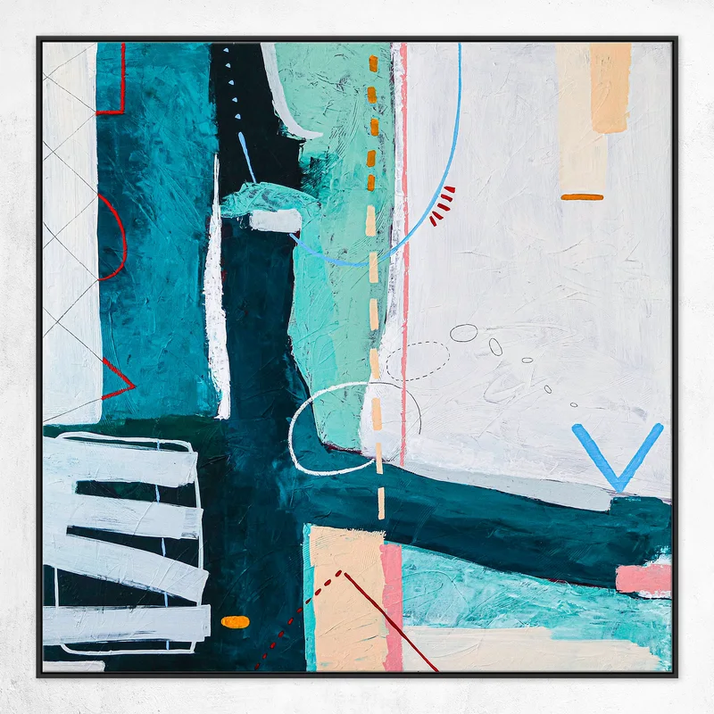 Playful and Youthful Energy in Large Abstract Acrylic Original Painting, Modern Contemporary Canvas Wall Art | Puer