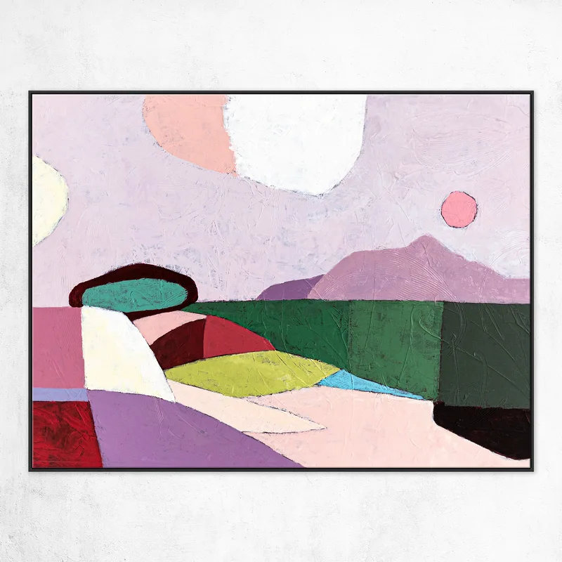 Pink Emphasis Large Original Abstract Colorful Painting, Imagining Landscape Modern Canvas Wall Art | Altrosa II