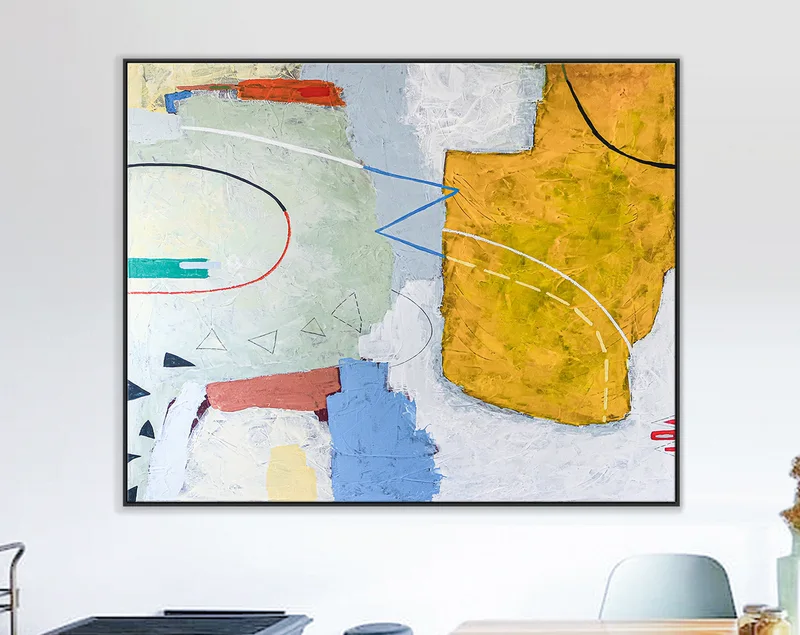 Large Original Abstract Acrylic Painting, Modern Contemporary Canvas Wall Art of Pastel Journey Away from Reality | Travelogues II