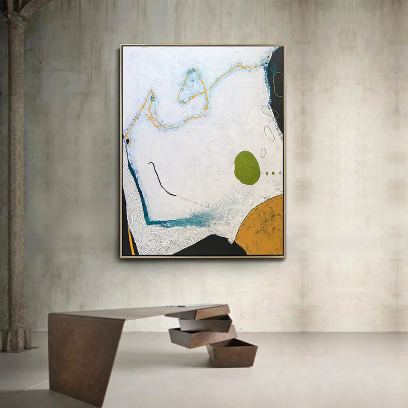 Surreal Dreams in Minimalist Modern Original Abstract Acrylic Painting, Large Calm & Peaceful Canvas Wall Art | Ambulo