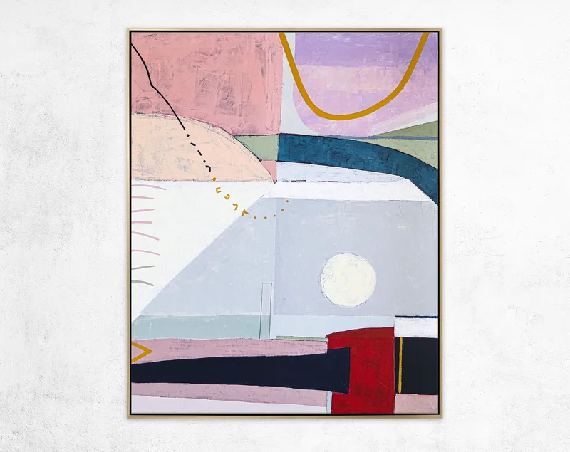 Lyrical Sensibility Colorful Abstract Original Acrylic Painting, Large Contemporary Modern Canvas Wall Art | Hear the moon