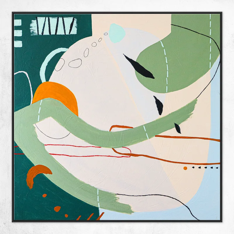 Modern Abstract Original Acrylic Painting in Exploration of Nature's Resilience, Growth Through Contemporary Canvas Wall Art | Planta