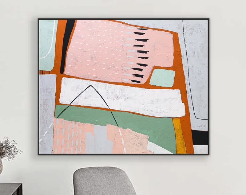 Vibrant Modern Abstract Original Acrylic Painting, Colorful Canvas Wall Art Infusing Spaces with Lively Energy | Edith