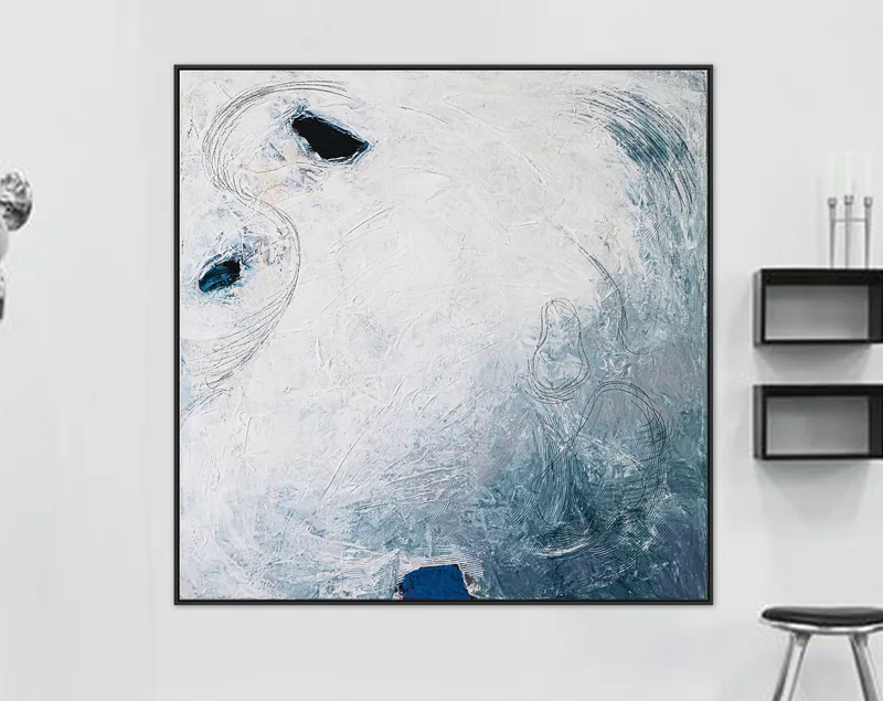Minimalist Modern Abstract Original Acrylic Painting, Large Canvas Wall Art of Lunar Beauty | A little piece of moon
