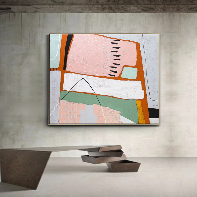 Vibrant Modern Abstract Original Acrylic Painting, Colorful Canvas Wall Art Infusing Spaces with Lively Energy | Edith