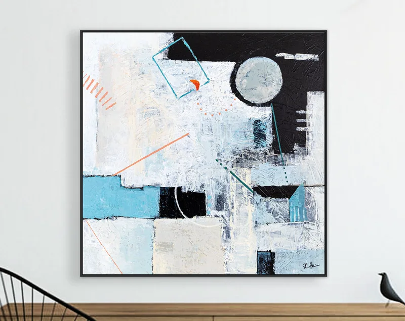 Romantic Symphony in Large Abstract Original Acrylic Painting, Expressionist Modern Contemporary Canvas Wall Art | Serenade
