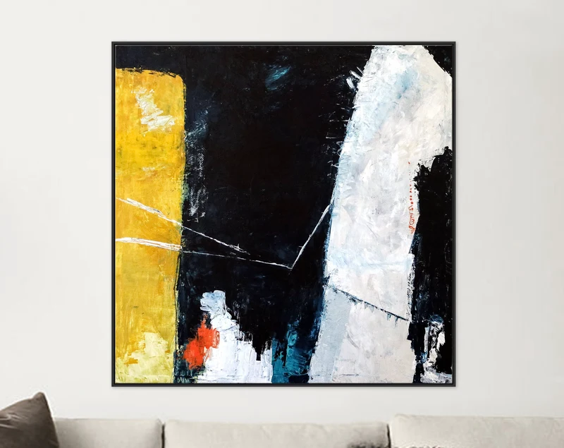 Cheerful Display of Original Abstract Acrylic Painting, Large Expressionist Modern Canvas Wall Art | Connection