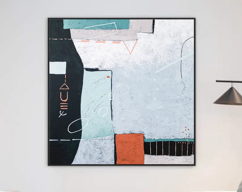 Contemplation on Existence Large Abstract Original Acrylic Painting, Minimalistic Contemporary Modern Canvas Wall Art | Cogito