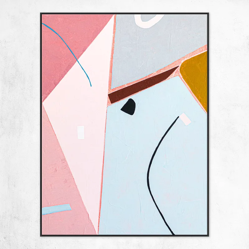 Minimalistic Expression Abstract Large Painting in Beautiful Colors, Original Canvas Wall Art in Contemporary Style | Romantic malfunction