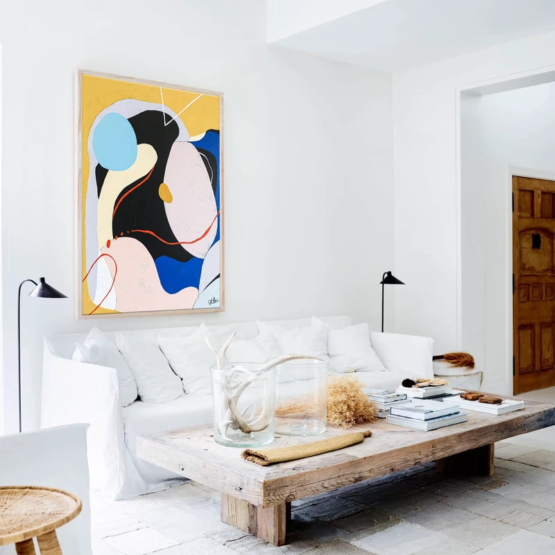 Vibrant Colors Original Abstract Painting, Modern Acrylic Canvas Wall Art for Living Room | Catalytic