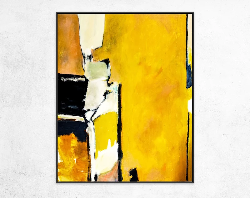 Vibrant Interplay of Yellow in Original Abstract Painting, Large Acrylic Modern Canvas Wall Art | As it stands