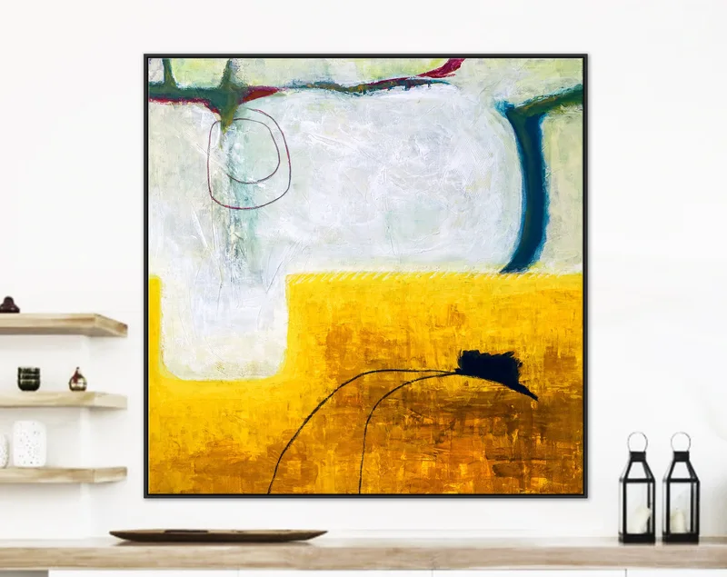 Surreal Voyage with Large Modern Abstract Original Painting, Colorful of Lines and Planes in Acrylic Canvas Wall Art | The fourth