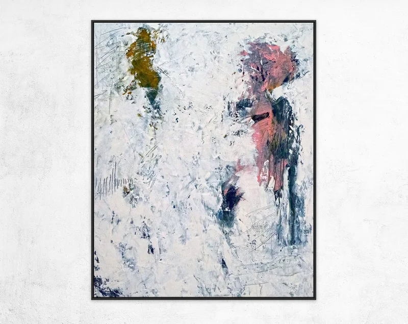 White in Acrylic Original Abstract Painting, Large Expressionist Modern Large Canvas Wall Art | Forgotten memories