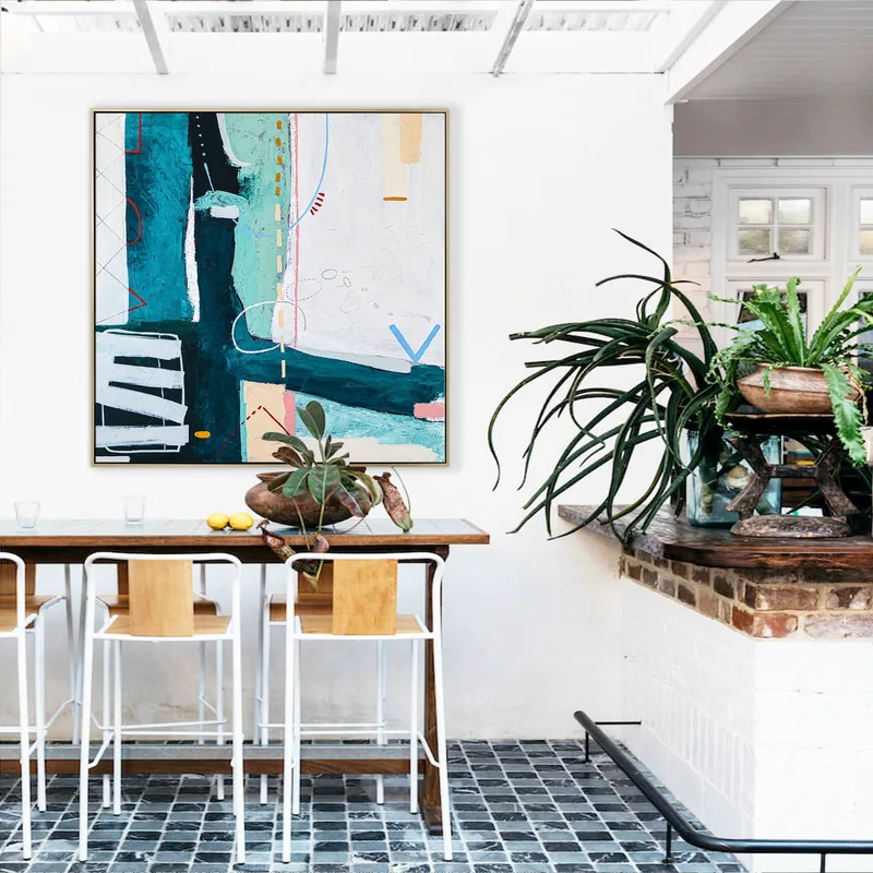 Playful and Youthful Energy in Large Abstract Acrylic Original Painting, Modern Contemporary Canvas Wall Art | Puer