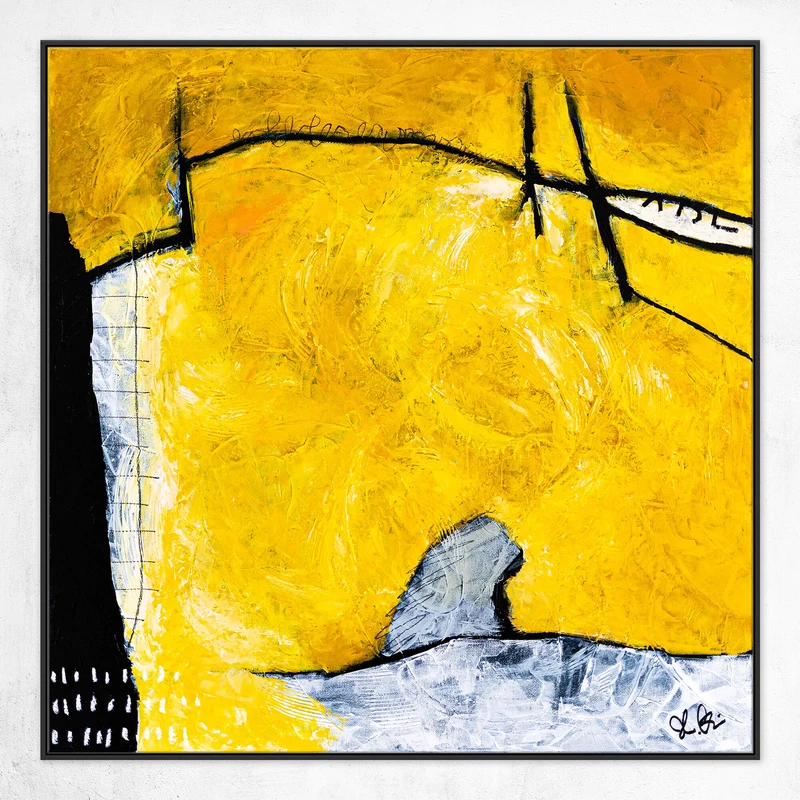 Yellow Large Original Abstract Painting with Rich Textures, Modern Canvas Wall Art, Striking Brush Strokes | Espoir
