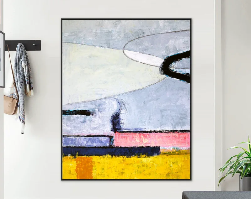 Original Large Abstract Painting of a Parabola, Modern Colorful Acrylic Artwork, Unique Canvas Wall Art | Parabola