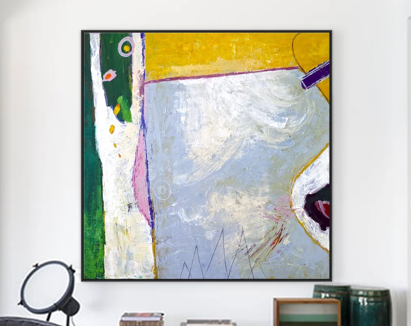 Whimsical & Playful Modern Acrylic Abstract Original Painting, Large Canvas Wall Art of Freshness of Nature | Your garden
