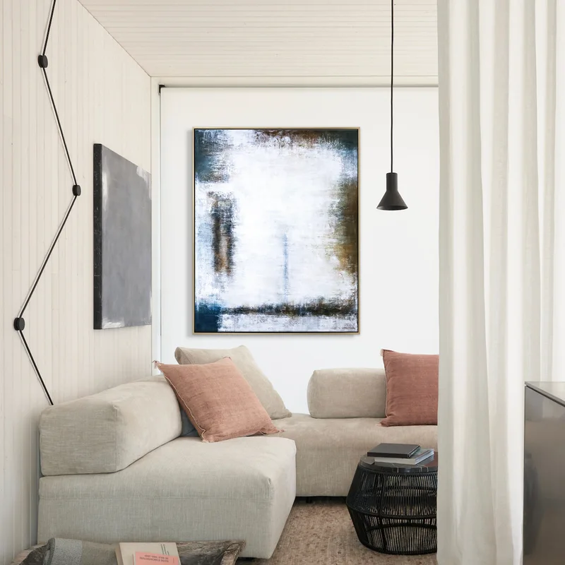 Dynamic Interplay of Patience & Time in Modern Abstract Original Acrylic Painting, Large Canvas Wall Art | Waiting