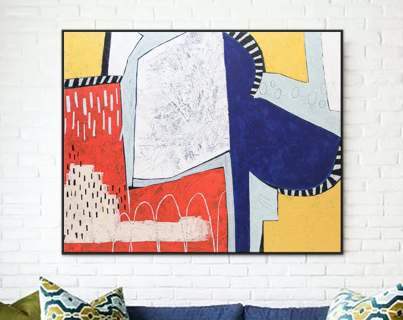 Vibrant Celebration of Joy in Large Abstract Original Acrylic Painting, Colorful & Playful Contemporary Modern Canvas Wall Art | Laetus