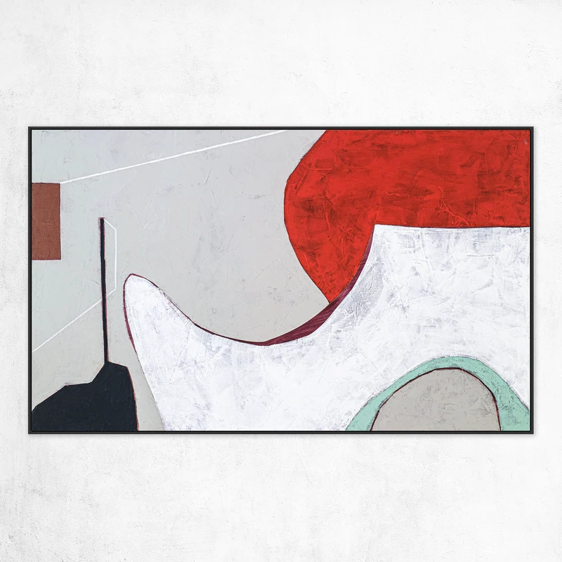Calmness in Red Abstract Original Acrylic Painting, Large & Wide Contemporary Modern Canvas Wall Art | A forehead and notions