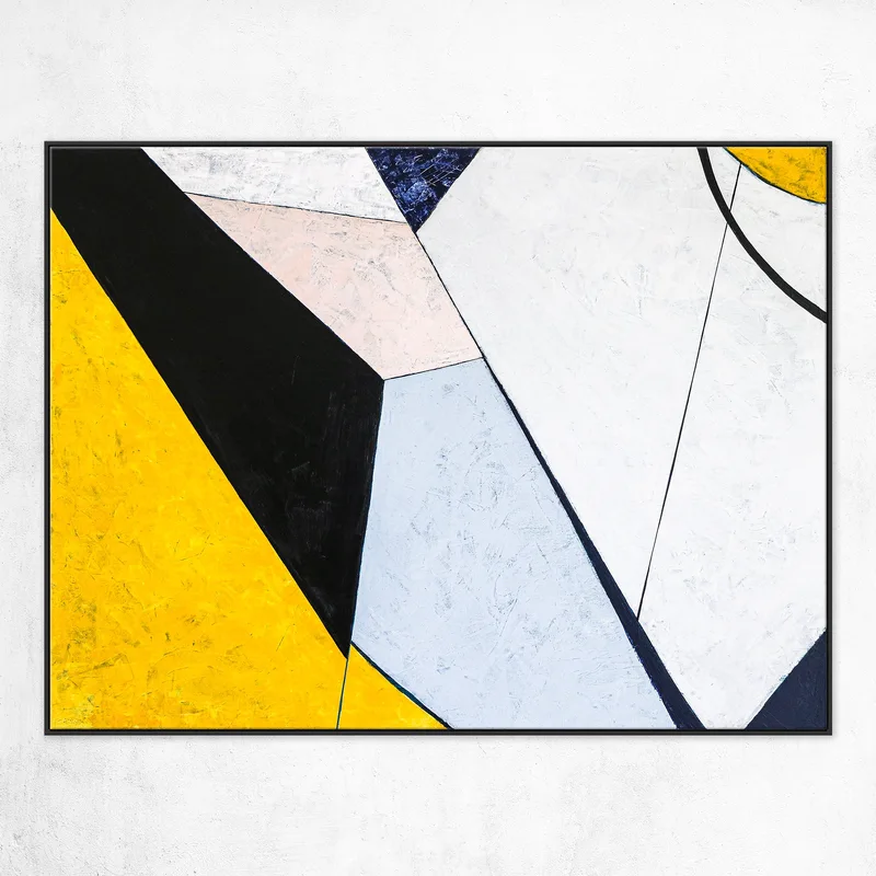 Minimalism in Large Geometric Abstract Original Painting, Modern Acrylic Canvas Wall Art Embracing Comfort | Consolation