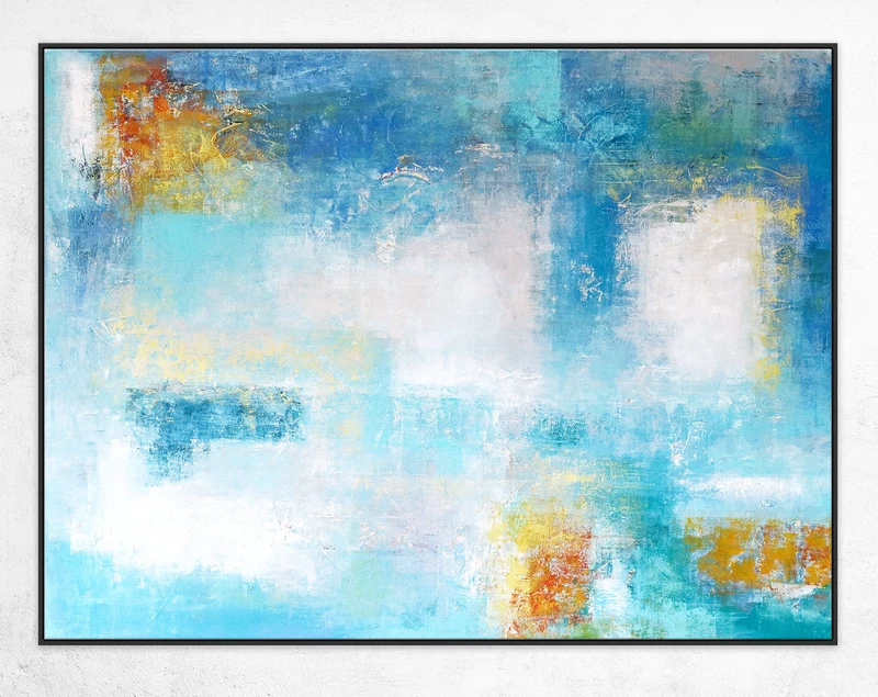 Contemporary Original Abstract Painting in Acrylic, Large Modern Canvas Wall art of Colorful Brush Strokes | Misty