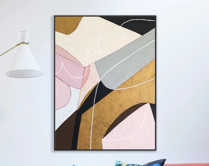 Captivating Original Abstract Acrylic Painting of Opulence and Tranquility, Large Modern Canvas Wall Art with Acrylic - Lux
