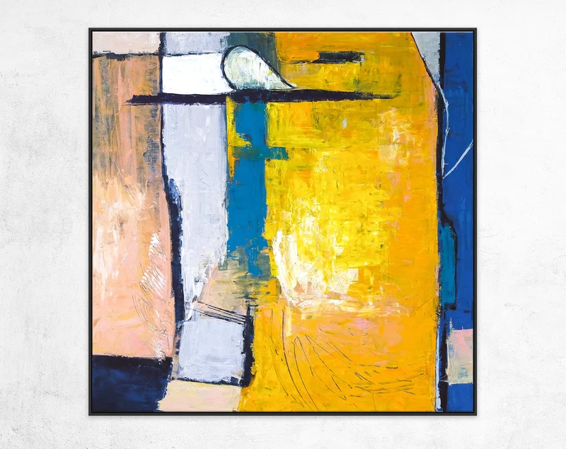 Vibrant Blend in Modern Original Abstract Acrylic Painting, Large Expressionist Canvas Acrylic Wall Art | Suburban