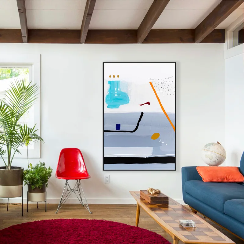 Original Acrylic Abstract Painting Reflecting Thoughts and Memories, Large Modern Canvas Wall Art | Shall We Take a Break Here II